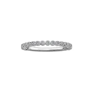 10k White Gold & Diamond Stackable Ring