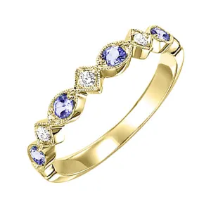 10KT Yellow Gold & Diamond Classic Book Stackable Fashion Ring   - 1/10 ctw