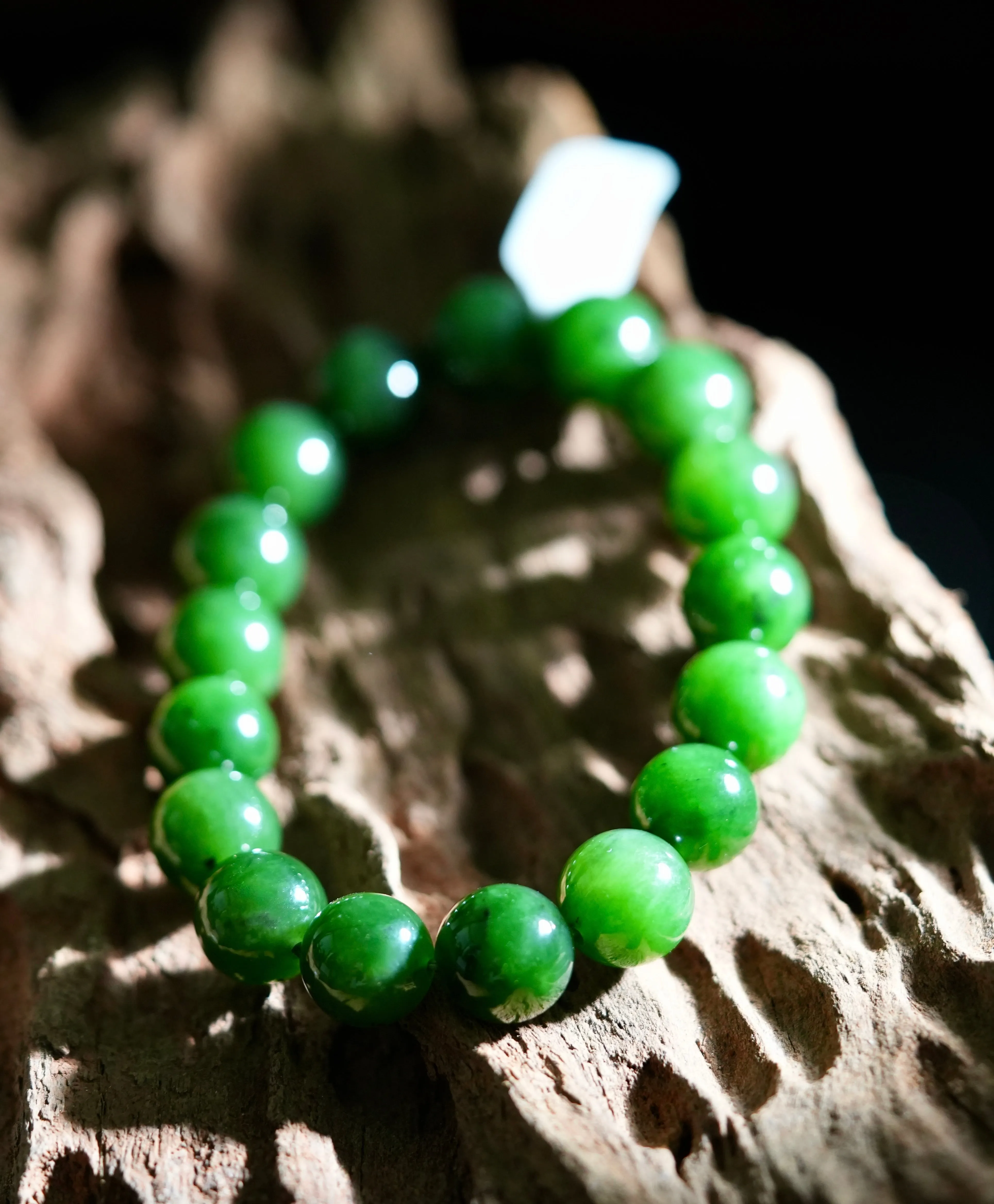 12mm Siberian Jade Beaded Bracelet #2316