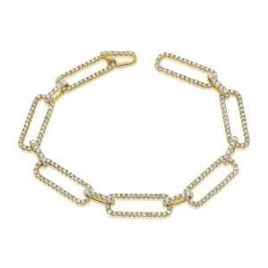 14K Gold & Diamond Link Bracelet-3.68 ct.