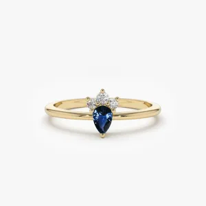 14k Mini Sapphire and Diamond Ring