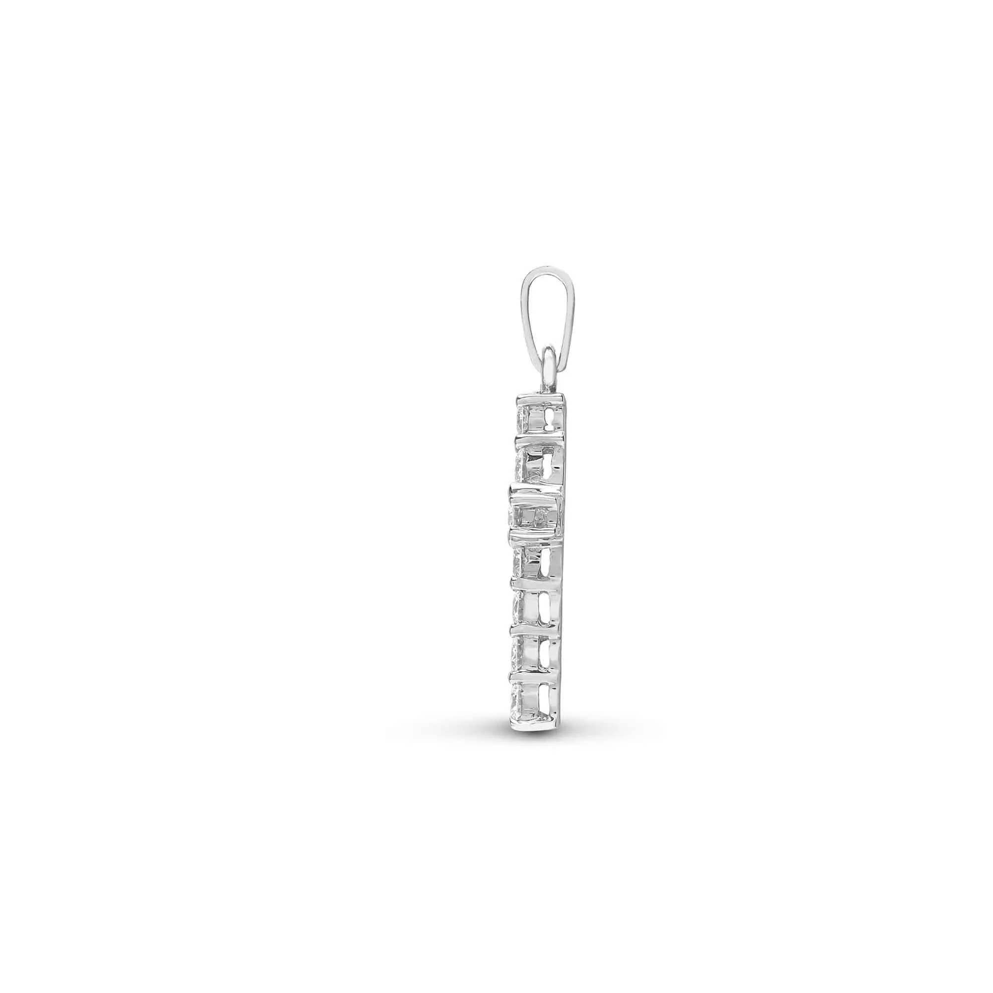 18ct White Gold Diamond Cross