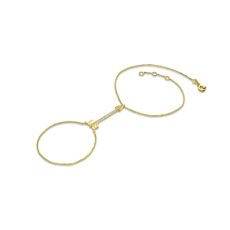 18k Gold Arrow Shape 2 Way Diamond Bracelet