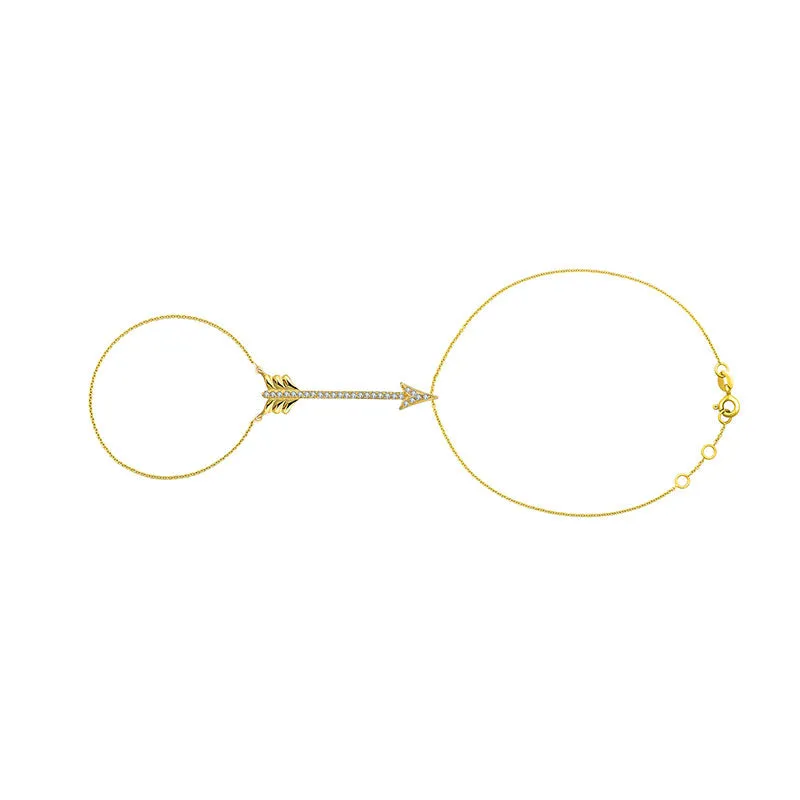 18k Gold Arrow Shape 2 Way Diamond Bracelet