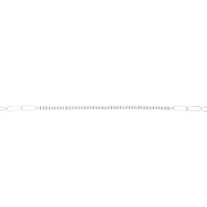 18K White Gold Diamond Tennis Paperclip Bracelet