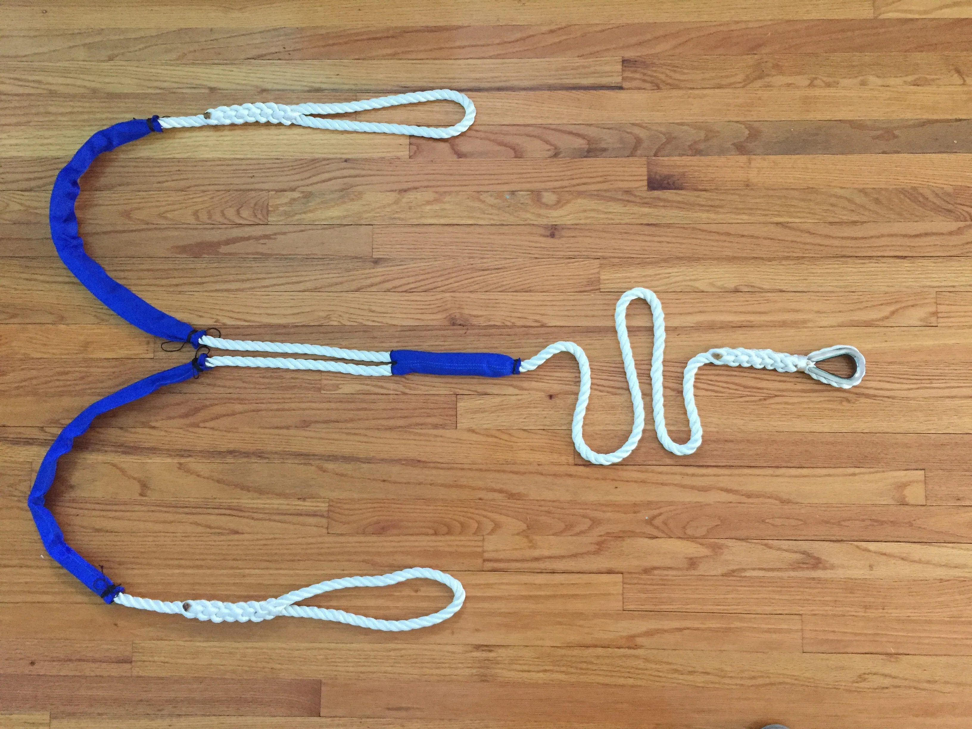 3/4" X 10' Three Strand Double Mooring Pendant 100% Nylon Rope with SS Thimble with Chafe Guards