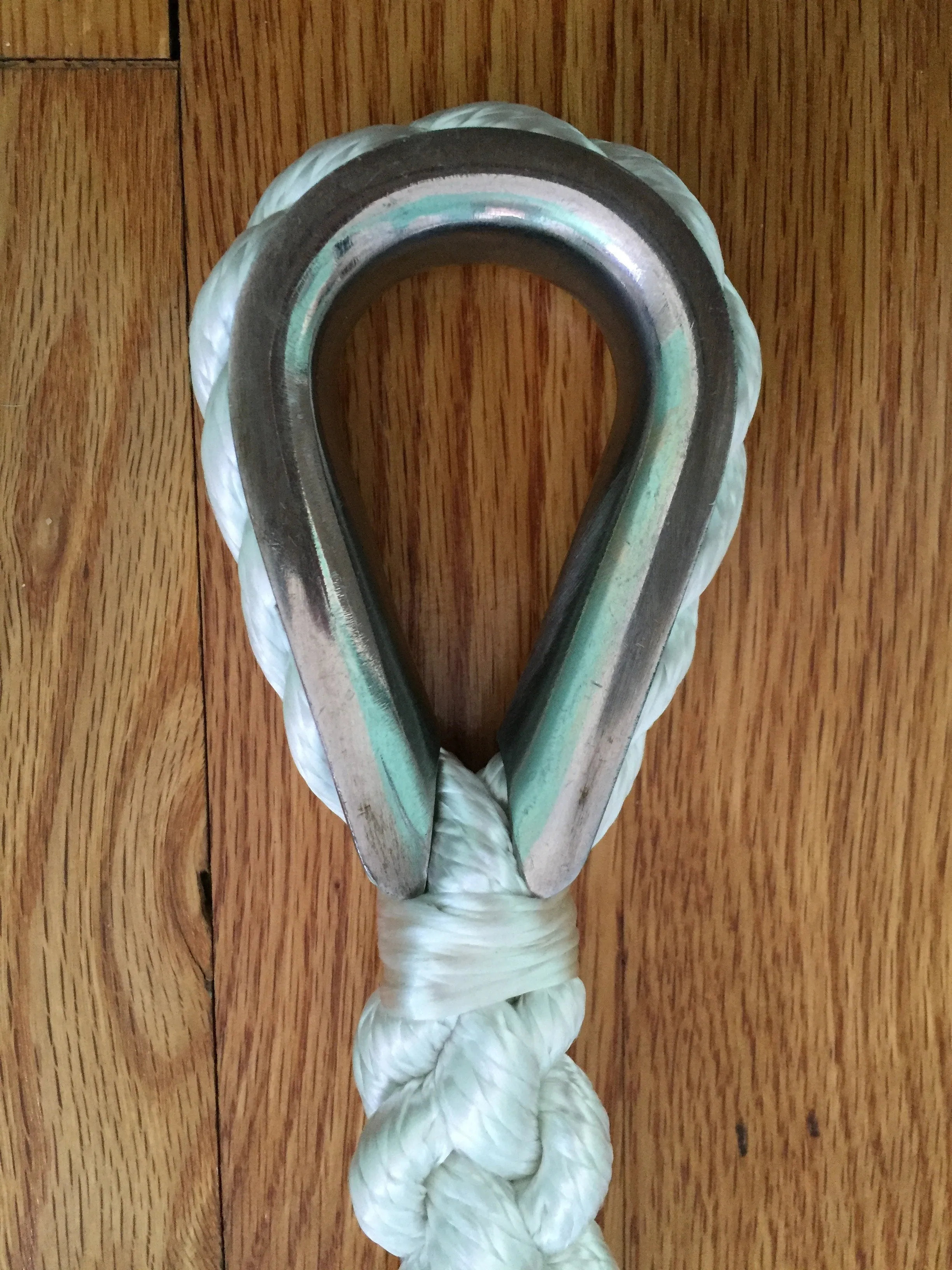 3/4" X 10' Three Strand Double Mooring Pendant 100% Nylon Rope with SS Thimble with Chafe Guards