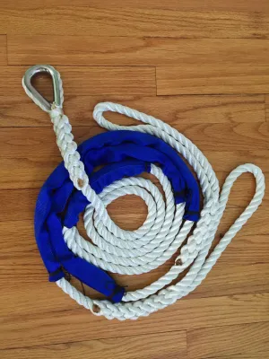 3/4" X 10' Three Strand Double Mooring Pendant 100% Nylon Rope with SS Thimble with Chafe Guards