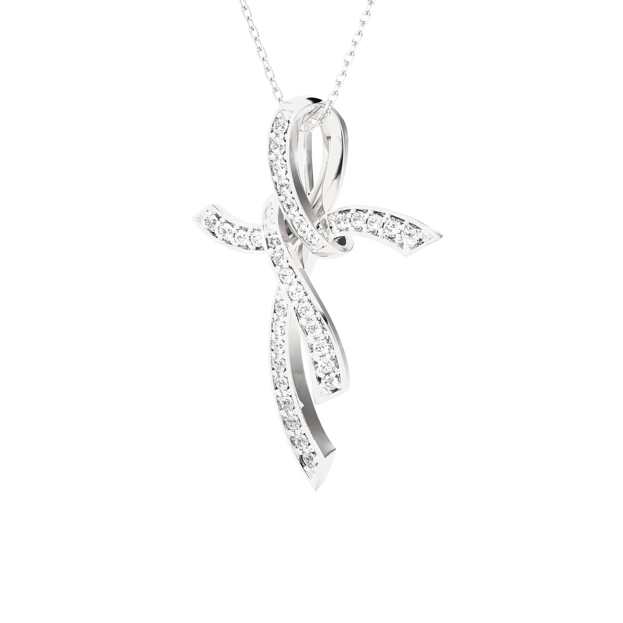 3/8 ctw Round Lab Grown Diamond Cross Pendant
