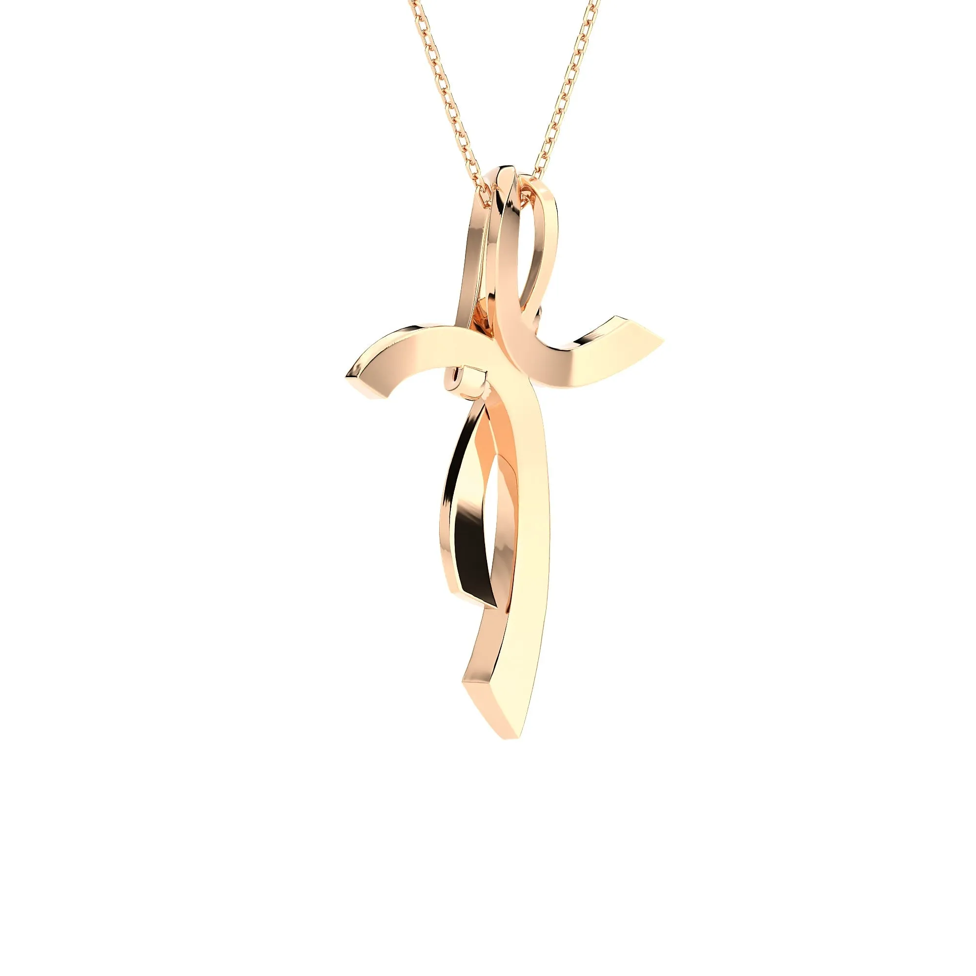 3/8 ctw Round Lab Grown Diamond Cross Pendant