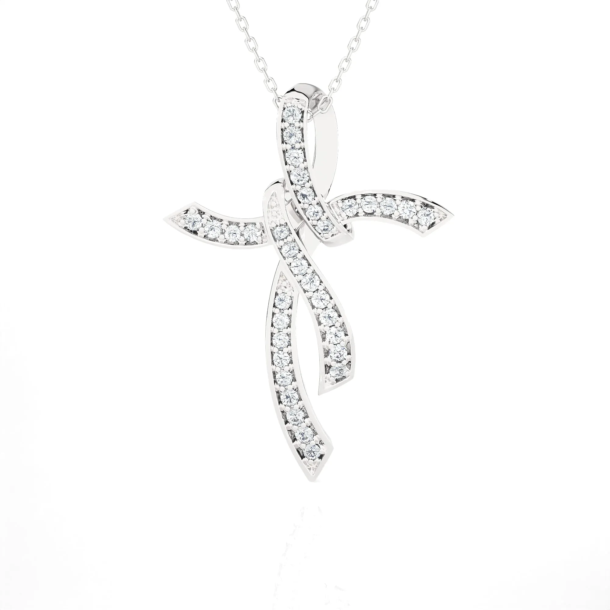 3/8 ctw Round Lab Grown Diamond Cross Pendant