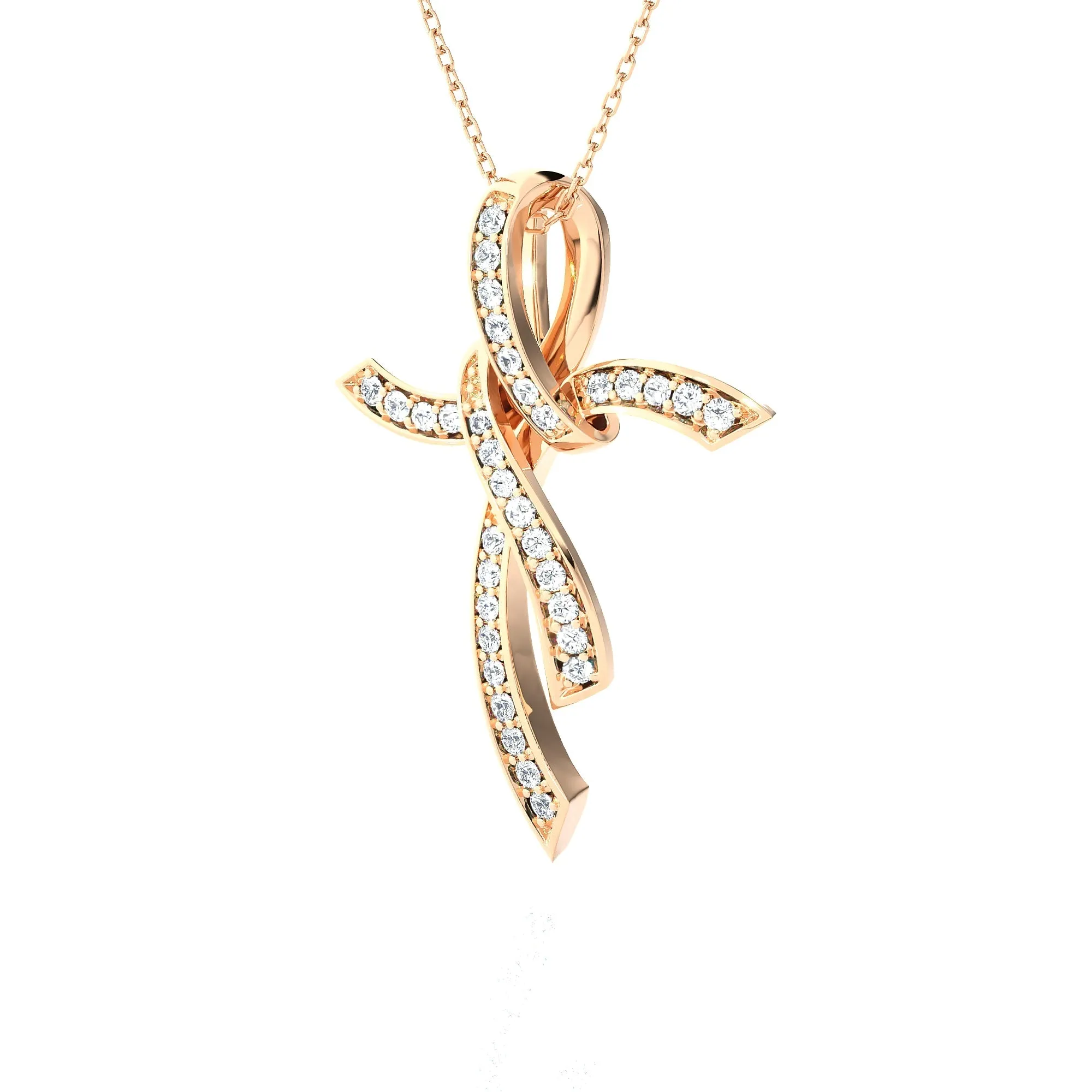 3/8 ctw Round Lab Grown Diamond Cross Pendant