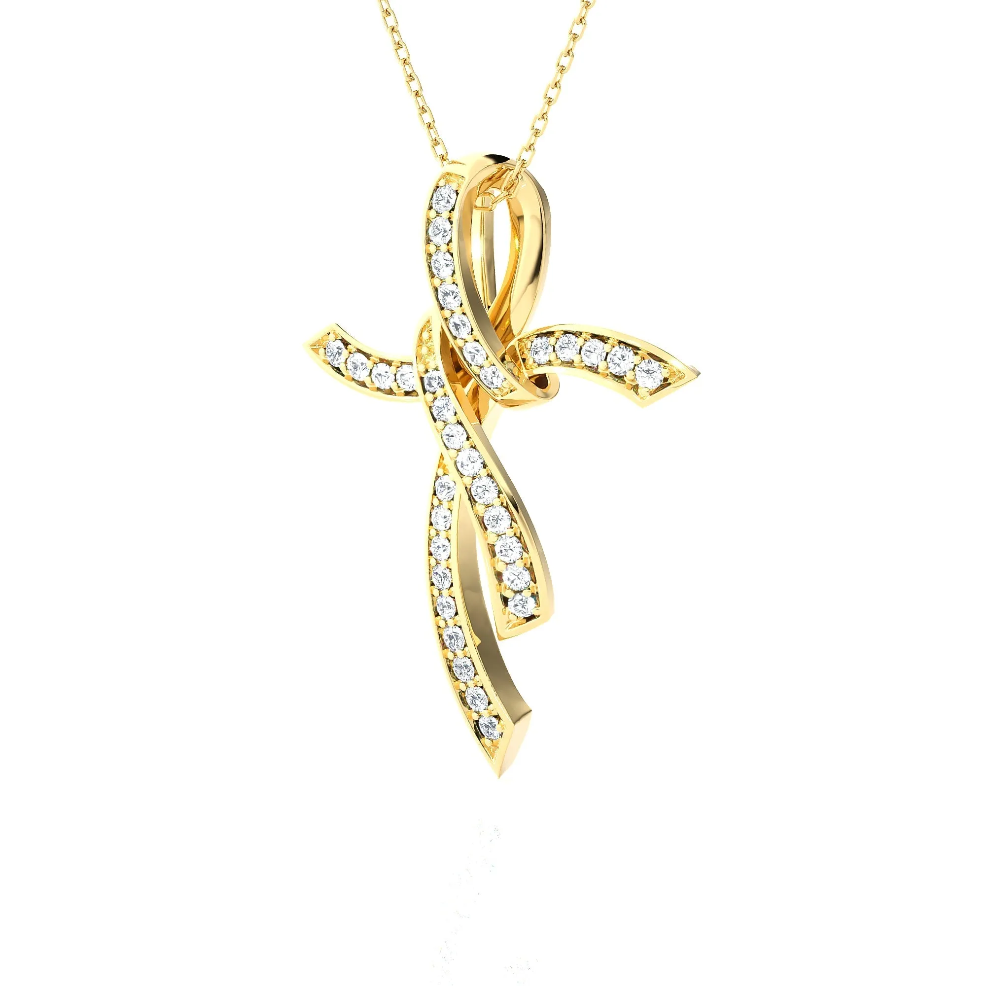 3/8 ctw Round Lab Grown Diamond Cross Pendant