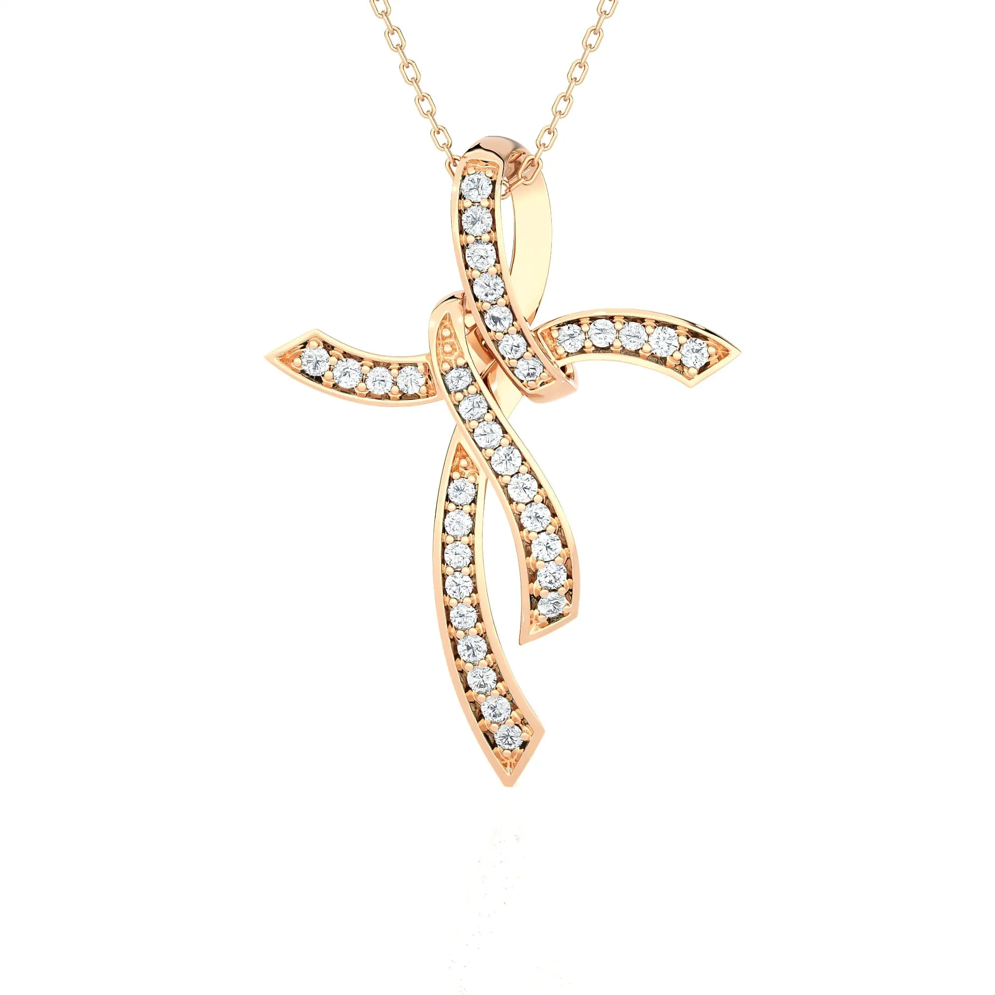 3/8 ctw Round Lab Grown Diamond Cross Pendant