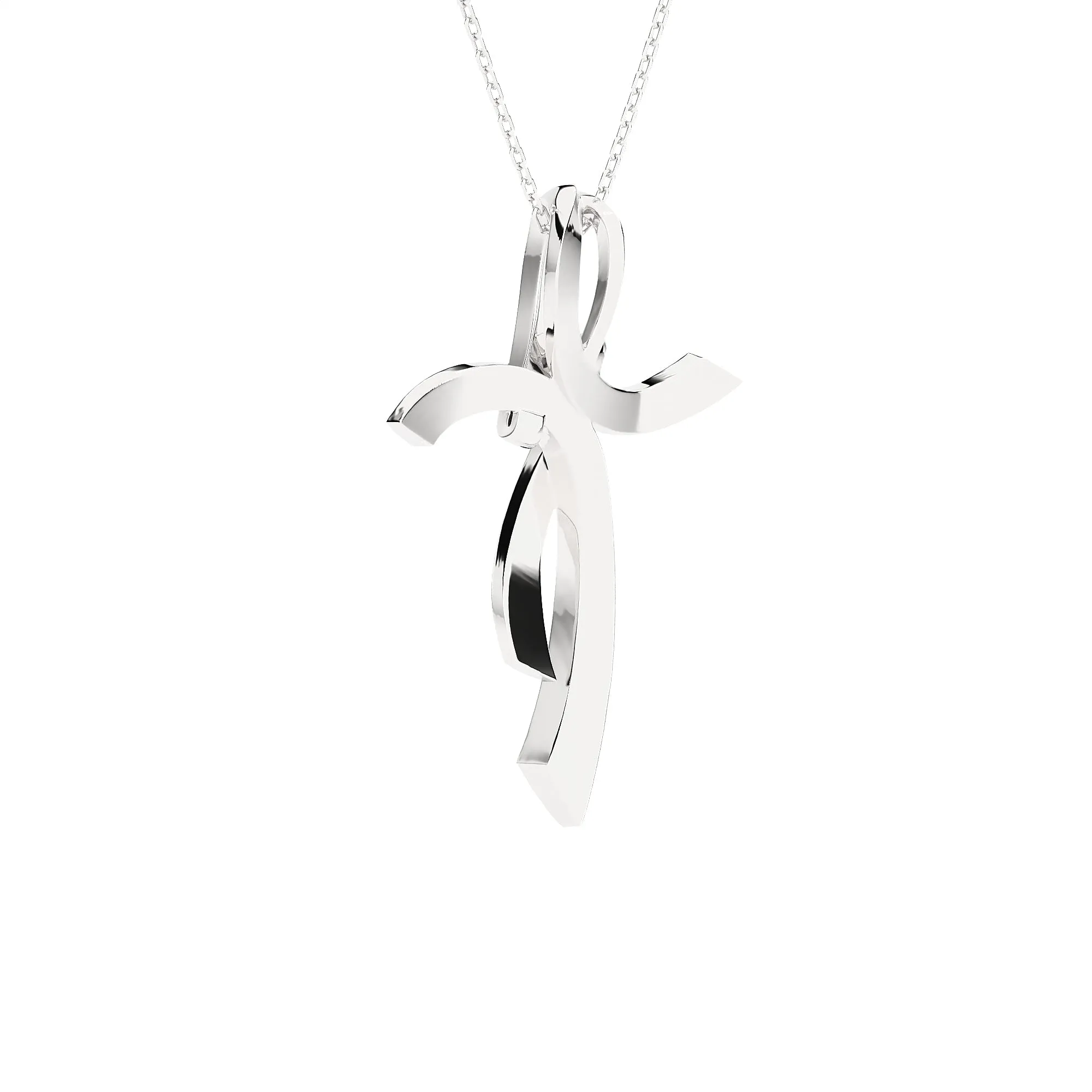 3/8 ctw Round Lab Grown Diamond Cross Pendant