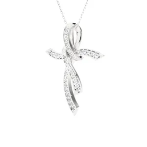 3/8 ctw Round Lab Grown Diamond Cross Pendant
