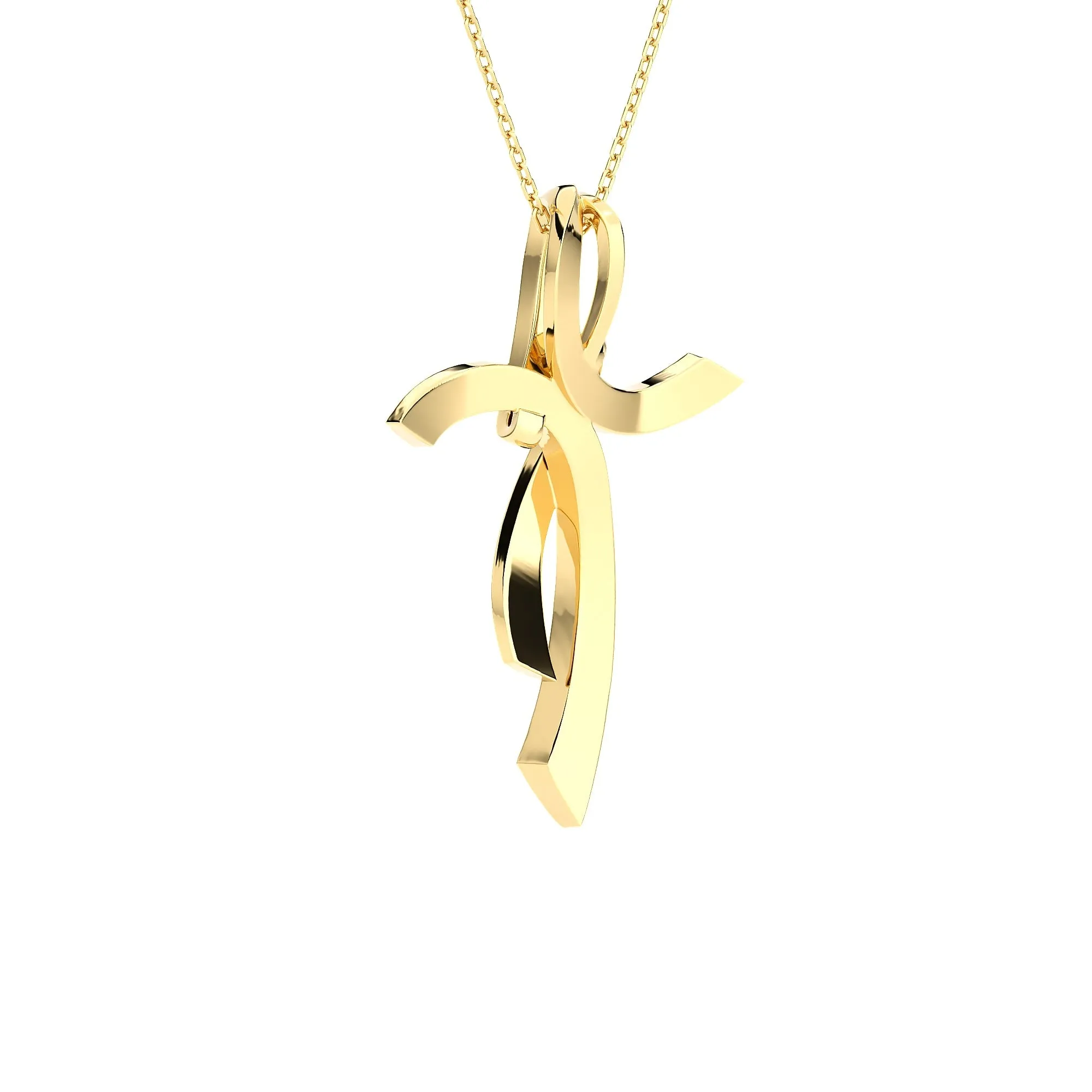 3/8 ctw Round Lab Grown Diamond Cross Pendant