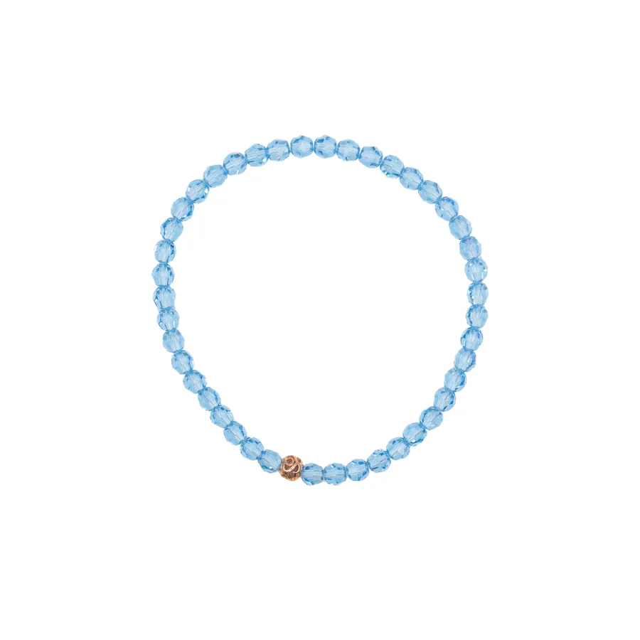 4mm Aquamarine Swarovski Beaded Bracelet