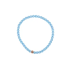 4mm Aquamarine Swarovski Beaded Bracelet
