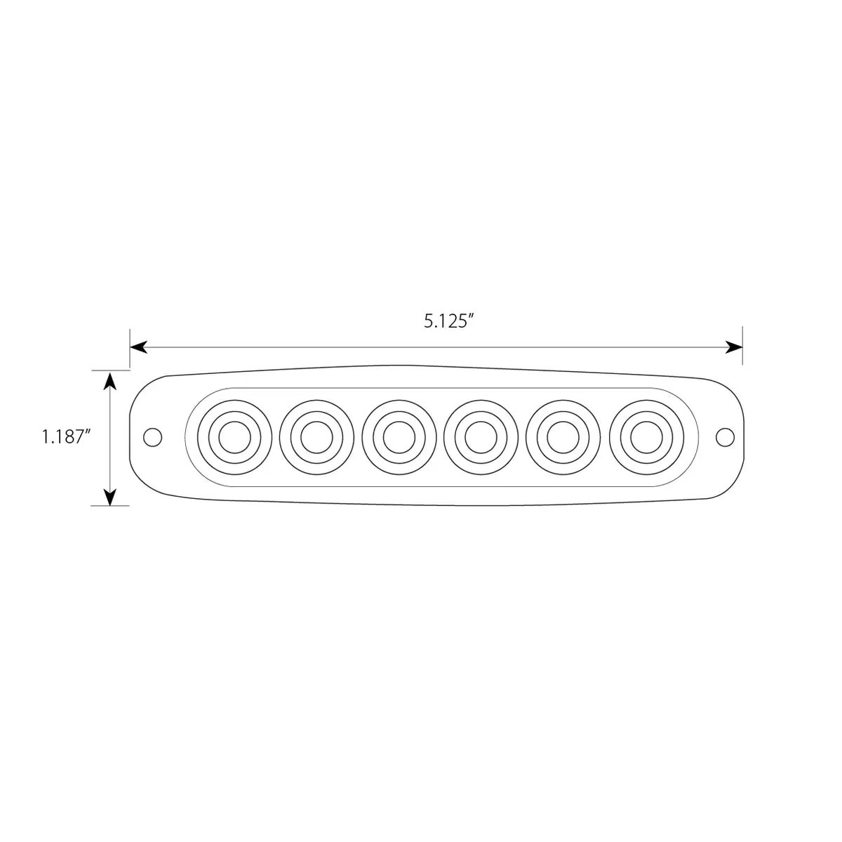 5-1/8" ULTRA THIN AMBER/AMBER 6 LED STROBE LIGHT,