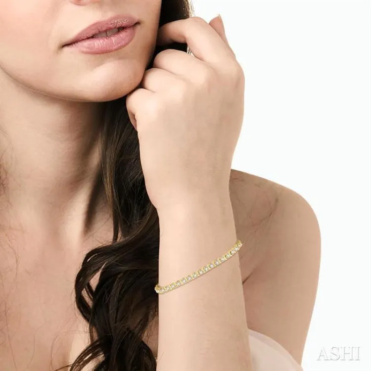 5.00 ctw Round Cut Diamond Tennis Tulip Bracelet in 14K Yellow Gold
