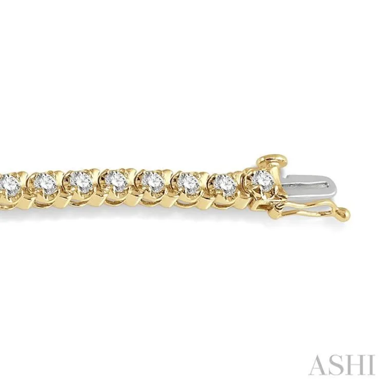 5.00 ctw Round Cut Diamond Tennis Tulip Bracelet in 14K Yellow Gold