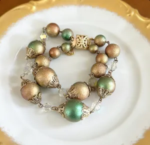 60s double row beaded link style bracelet.