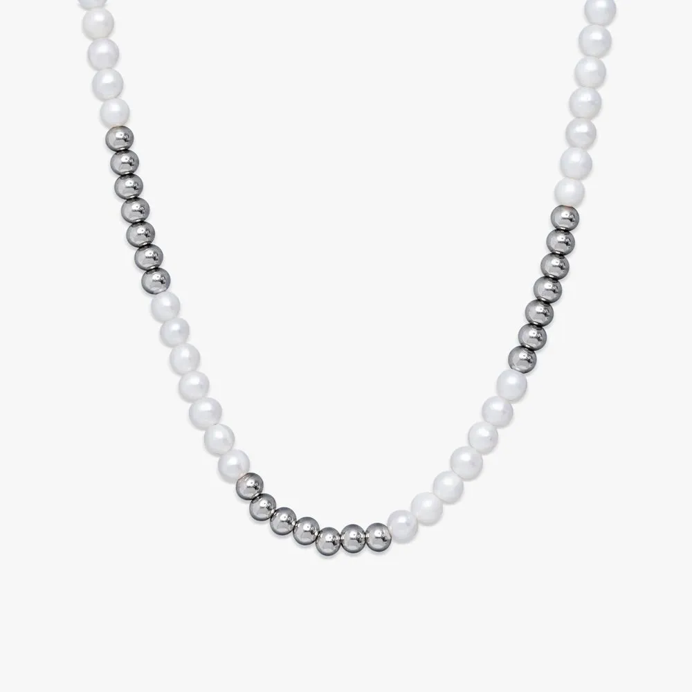 6MM Semi Metal Pearl Necklace