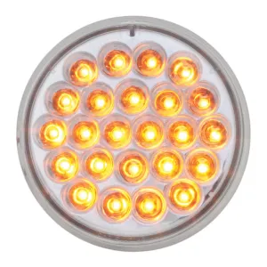 76461 #1 4" PEARL AMBER/CLEAR 24LED STROBE SEALED LIGHT, 9~36V