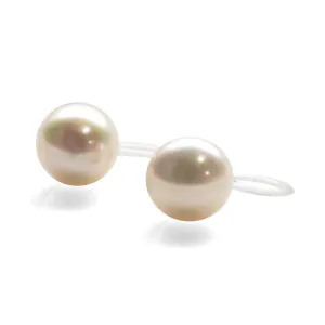 8 mm Freshwater pearl invisible clip on stud earrings