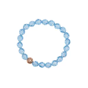 8mm Aquamarine Swarovski Beaded Bracelet