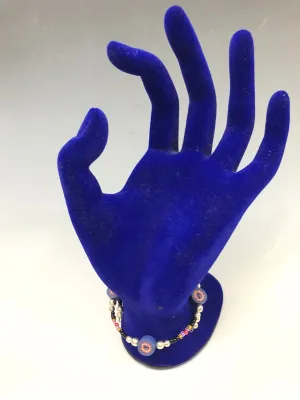 90s Beaded & Clay Bracelet (Sun with Sunglasses Design)