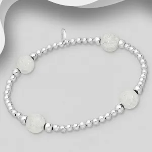 925 Silver Bracelet | Quartz Bead Bracelet