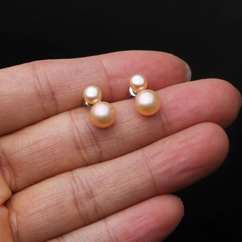 925 Sterling Silver Earrings With Freswater Natural Pearl