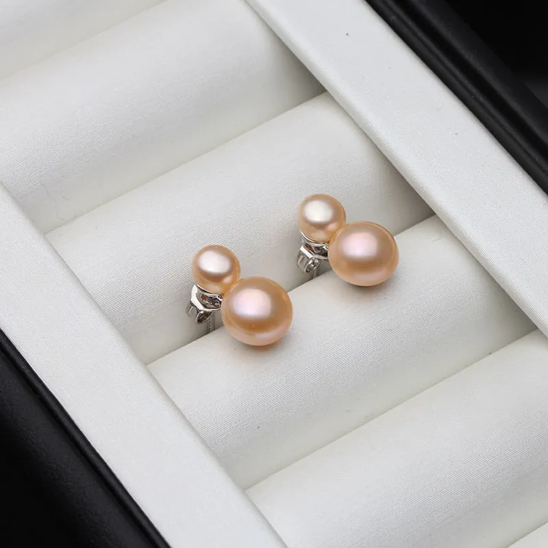 925 Sterling Silver Earrings With Freswater Natural Pearl