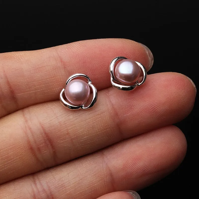 925 Sterling Silver freshwater Pearl Earrings