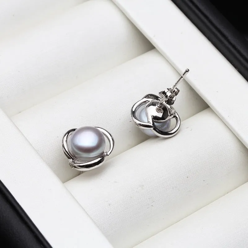 925 Sterling Silver freshwater Pearl Earrings
