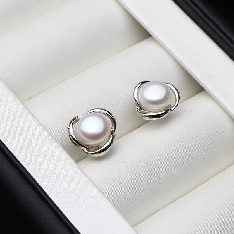 925 Sterling Silver freshwater Pearl Earrings