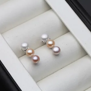925 Sterling Silver Natural Pearl Stud Earrings