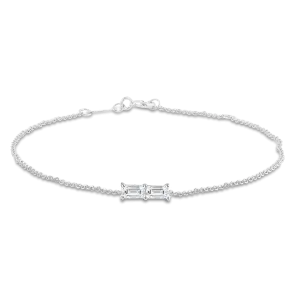 9ct White Gold 0.06ct Diamond Bracelet