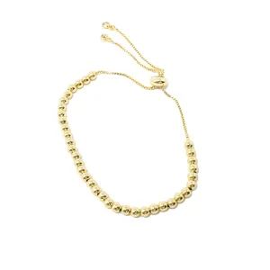 Adjustable Gold Beaded Ball Bracelet