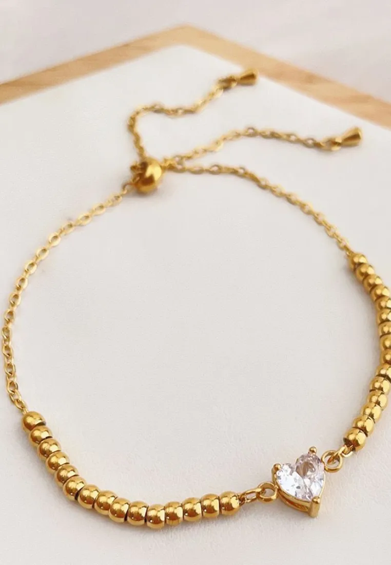 Aethel Aegis Pendant Adjustable Bracelet in Gold