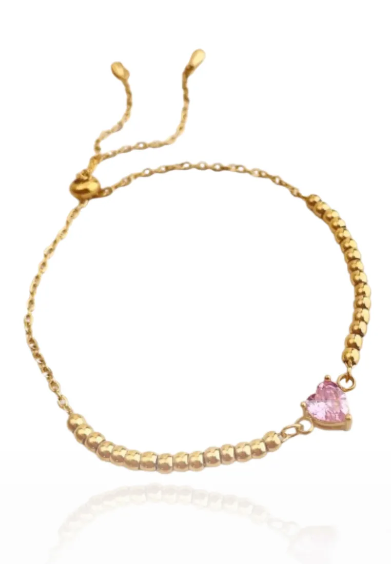Aethel Aegis Pendant Adjustable Bracelet in Gold