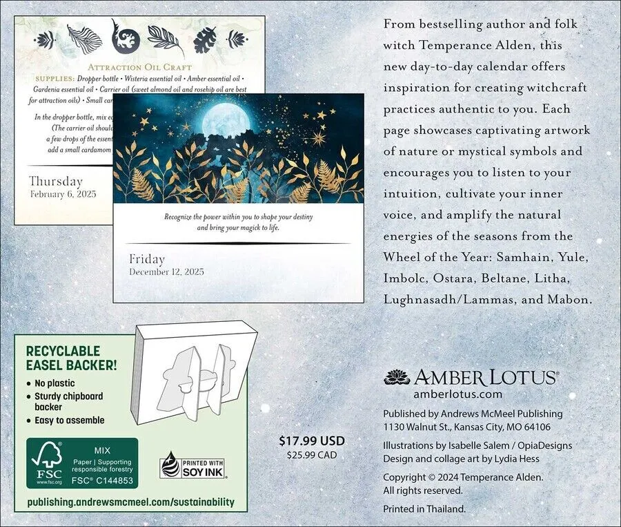 Amber Lotus Year of the Witch 2025 Day-to-Day Calendar