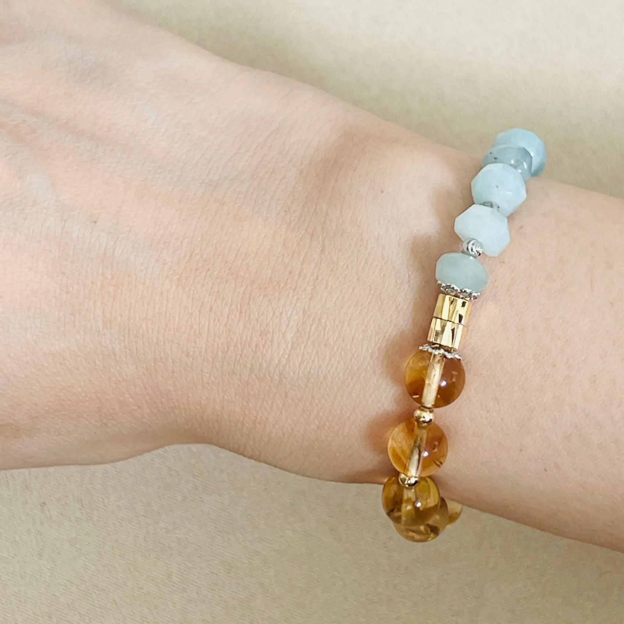 Aquamarine & Citrine Bracelet