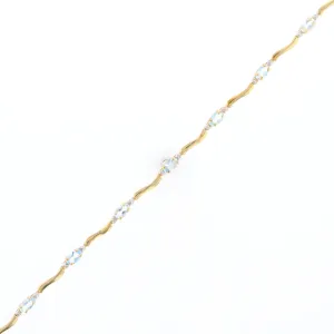 Aquamarine and Diamond Tennis Bracelet