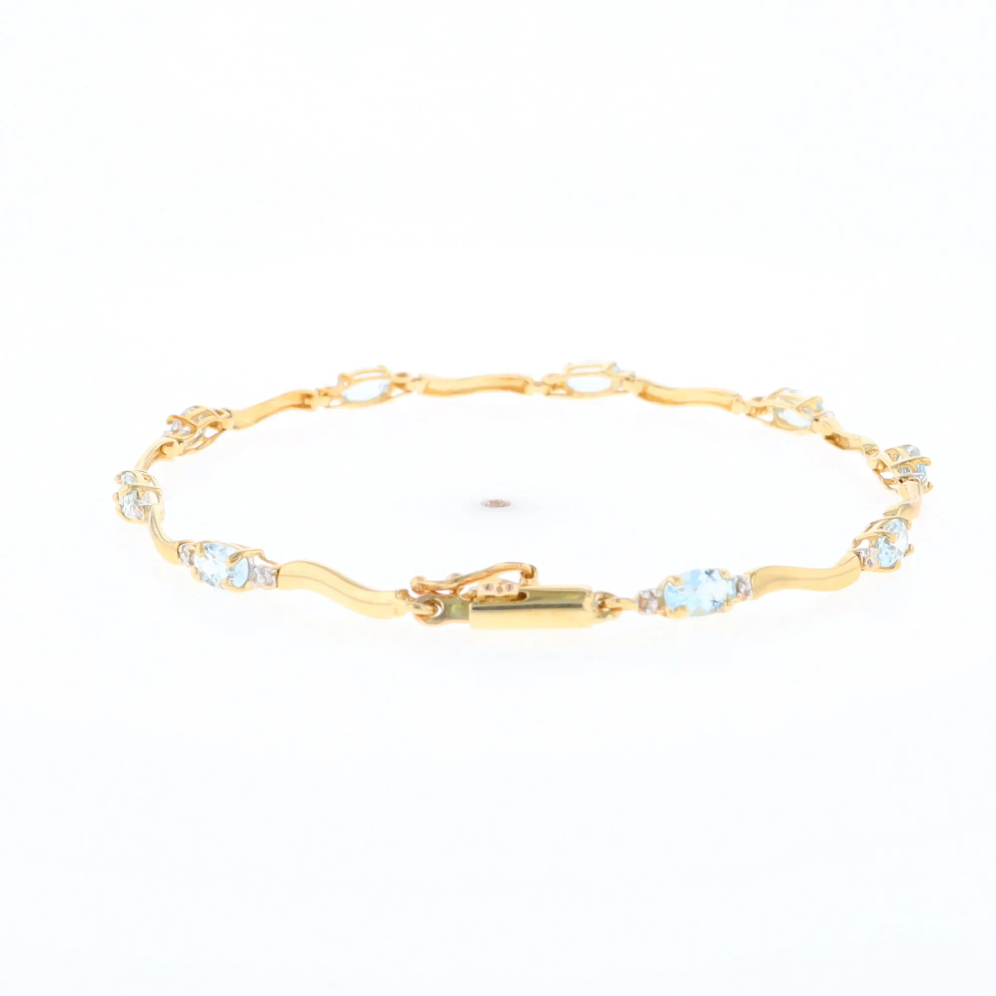 Aquamarine and Diamond Tennis Bracelet
