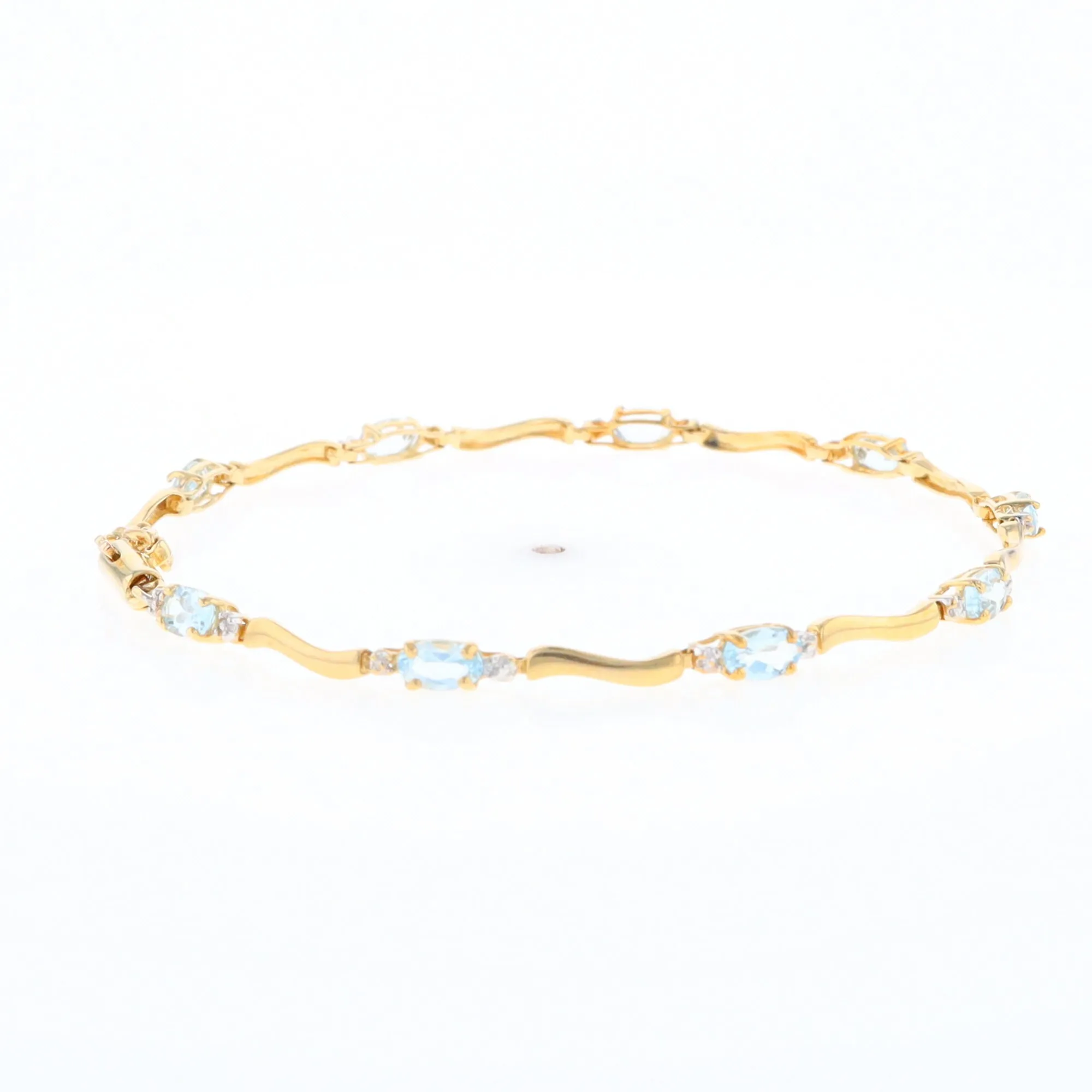 Aquamarine and Diamond Tennis Bracelet