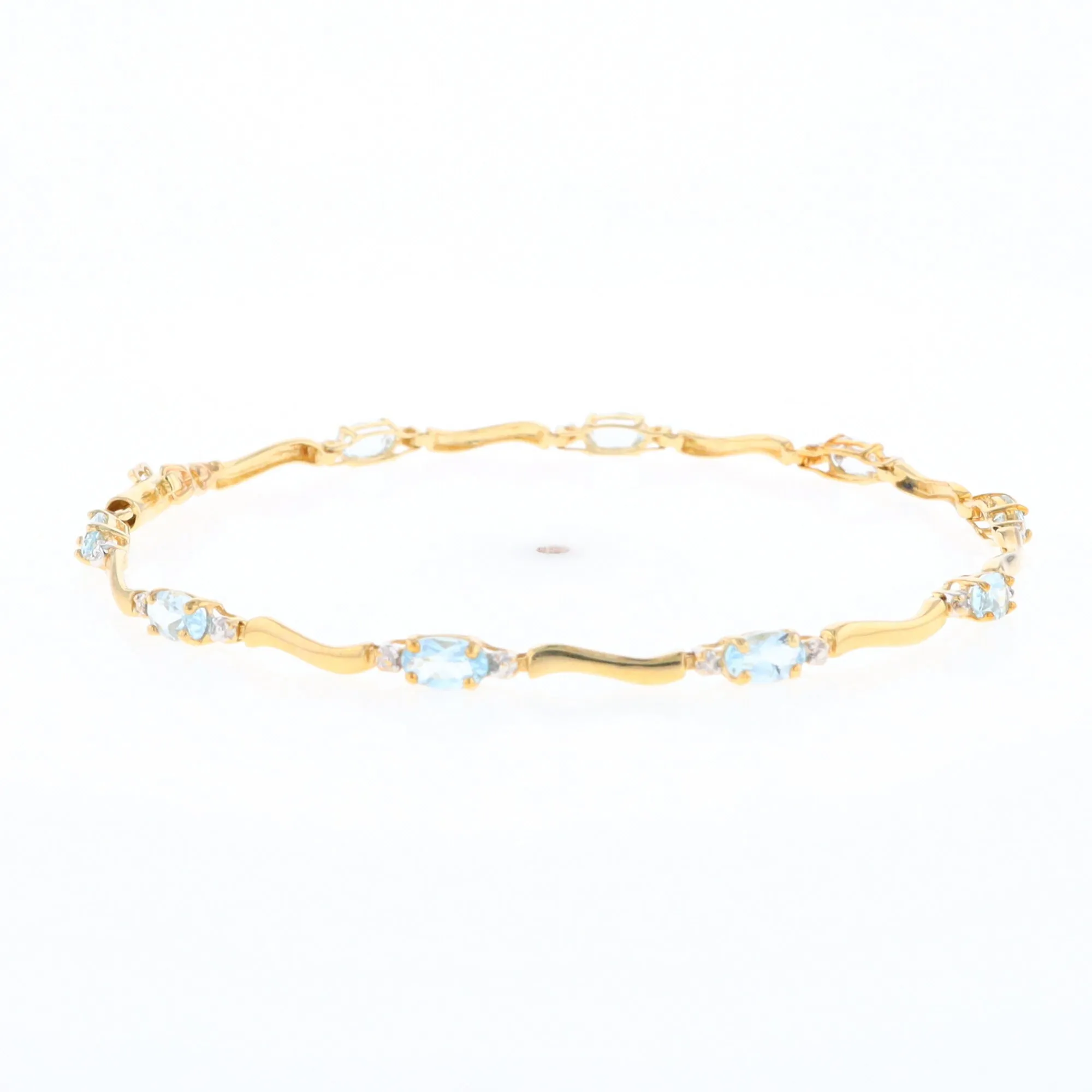 Aquamarine and Diamond Tennis Bracelet