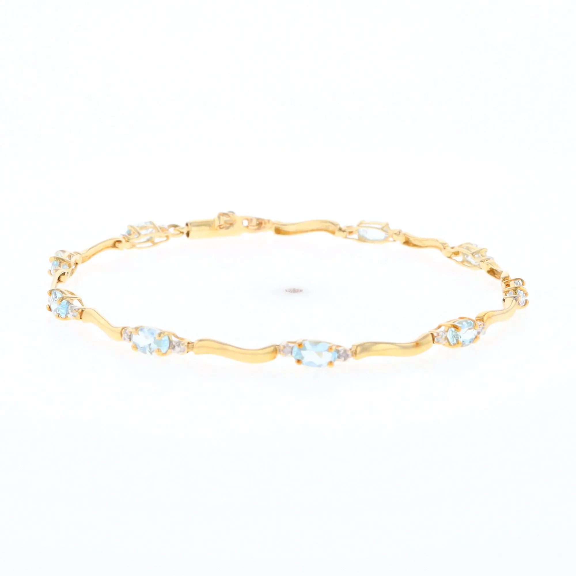 Aquamarine and Diamond Tennis Bracelet